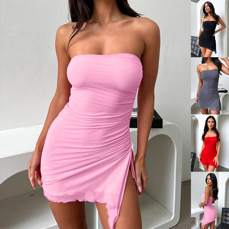 K Y2K Tube-top Split Dress