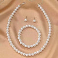 K Light-luxury Fashionable Three-piece Set Necklace Bracelet And Earrings