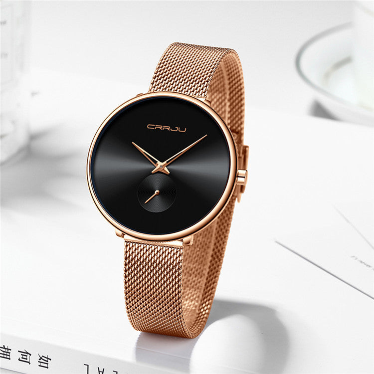 K Women's Stainless Steel Strap Mesh Strap Watch Simple