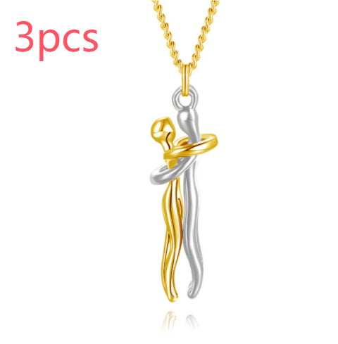 K Love Hug Necklace Unisex Men Women Couple