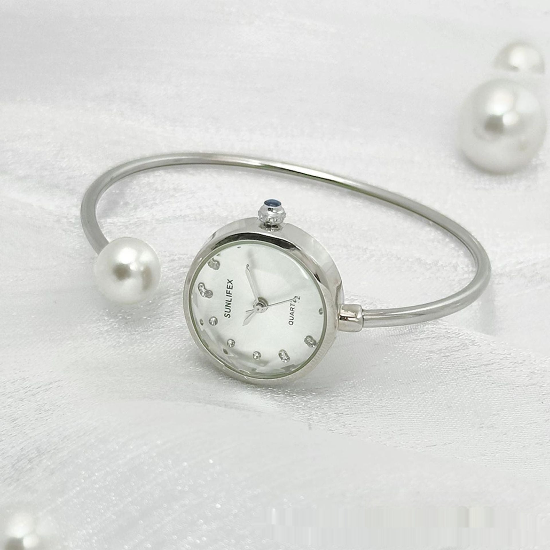 K Women's High-grade Simple Pearl Bangle Watch High-grade Watch
