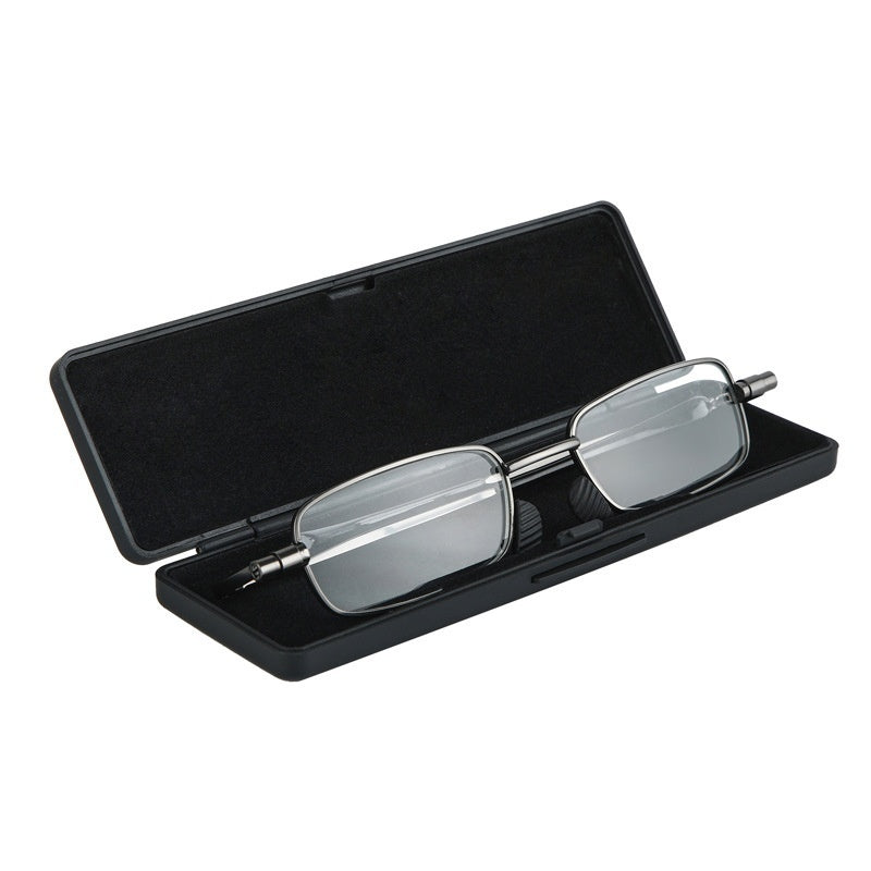 K Ultra-thin Mens Metal Spring-leg Reading Glasses With Rotating Frames