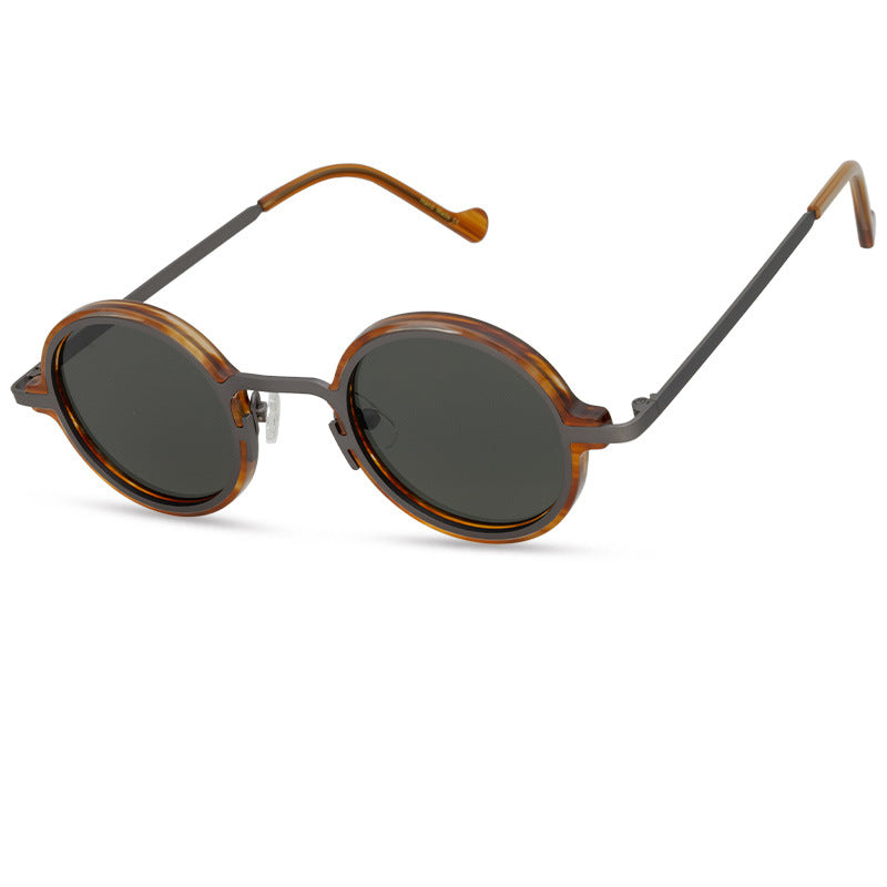 K Retro Special Multicolor Niche Round Frame Sunglasses Neutral