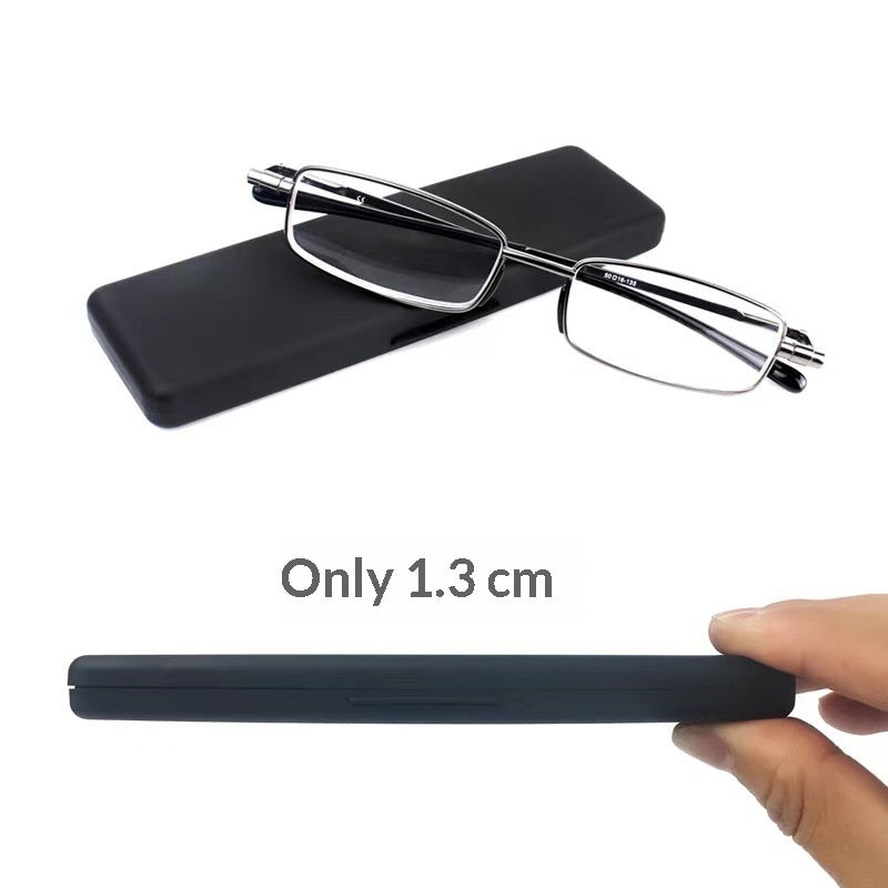 K Ultra-thin Mens Metal Spring-leg Reading Glasses With Rotating Frames