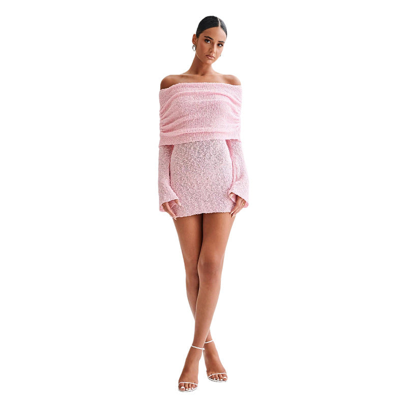 K Spring Summer Knitted Dress Elegant Mini Dress