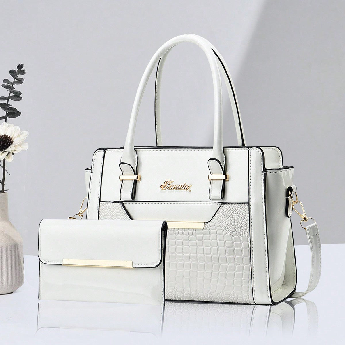 K Casual Womens Shoulder Bag Large-capacity Patent Leather Tote