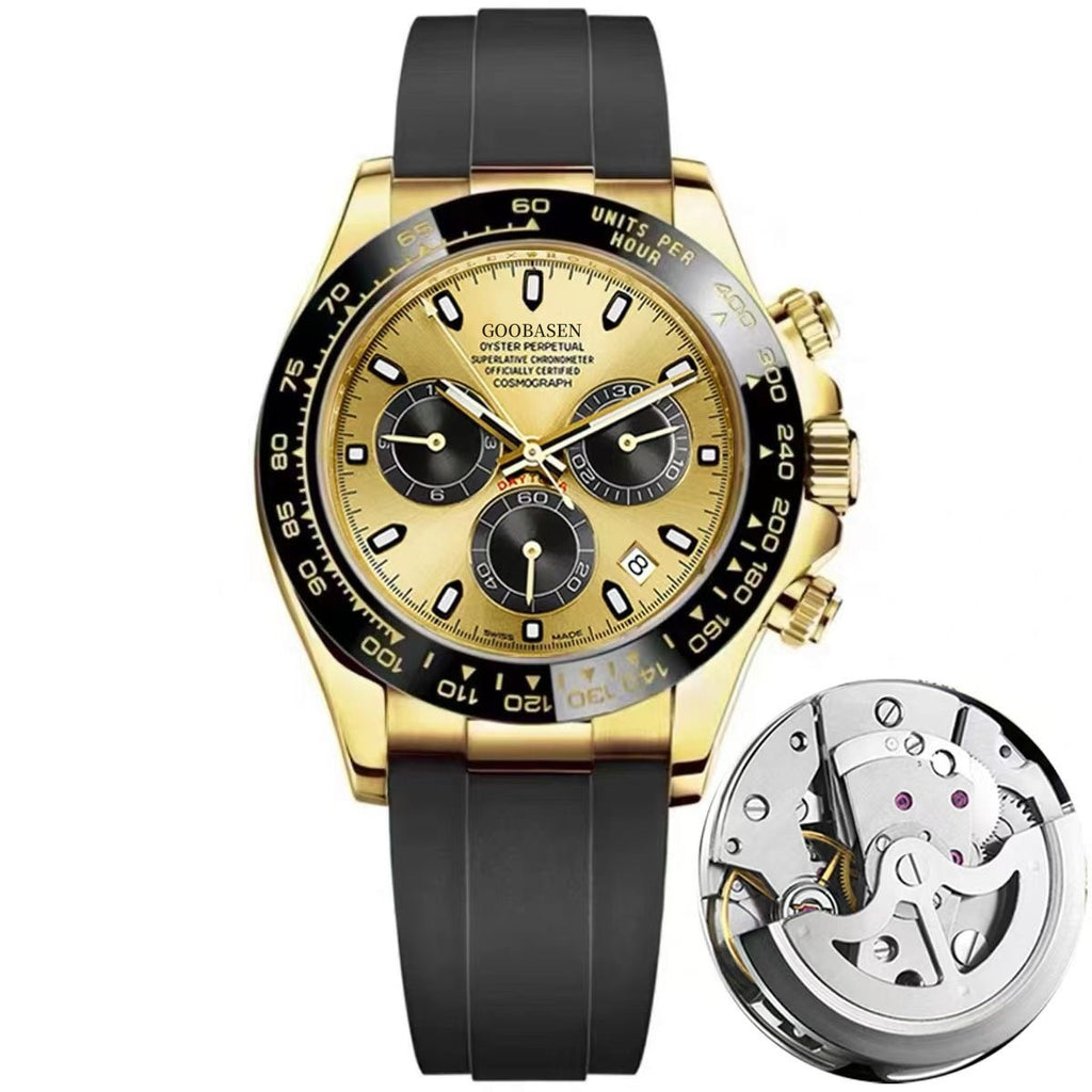 K Mechanical-Style Mens Watch With Calenda Quartz Watch