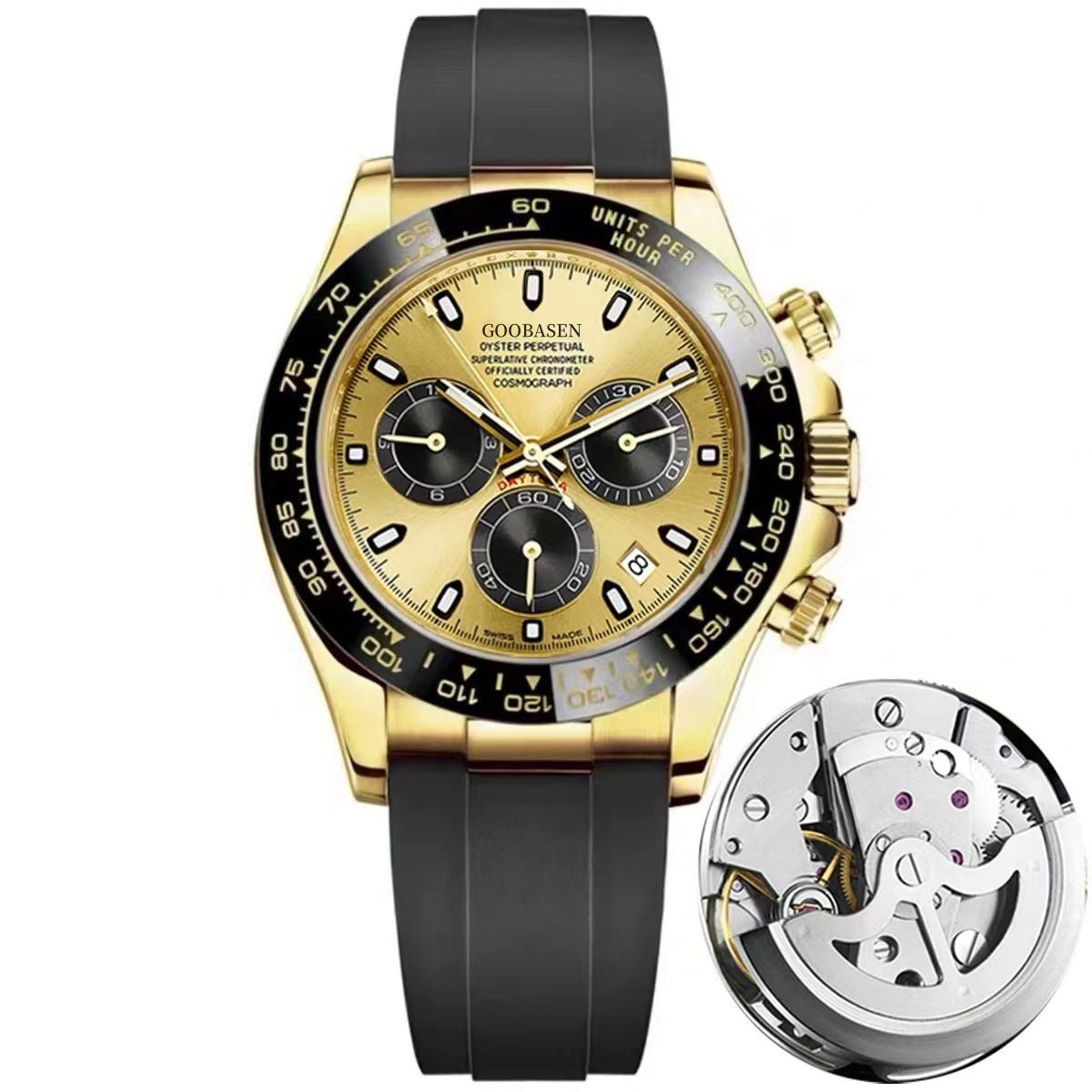 K Mechanical-Style Mens Watch With Calenda Quartz Watch