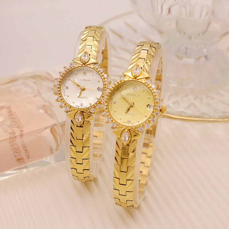 K Vintage Jewelry High Diamond Quartz Small Golden Watch Wholesale