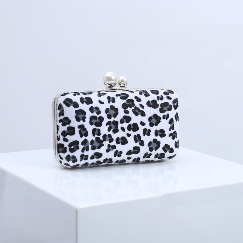 K Classic Cross-Border EuropeanAmerican Leopard-Print Fashionable Shoulder Clutch Bag