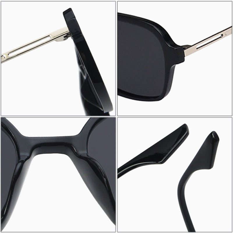K Vintage Double Bridge Cutout Square Sunglasses