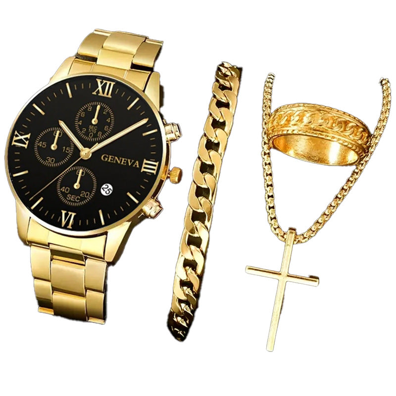K Business-Style Sophisticated Watch Set For Men