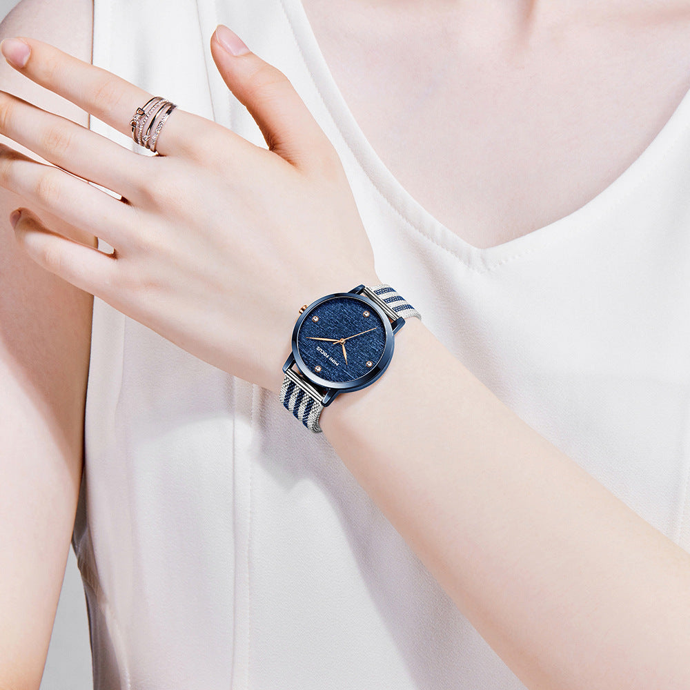 K Silk Dial Diamond-encrusted Mesh Strap Watch
