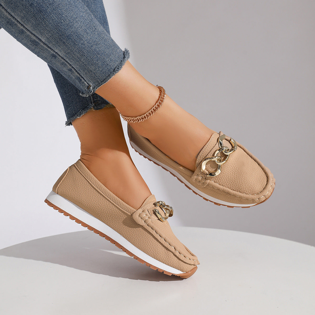 K Chains Flats Fashion Casual Comfortable