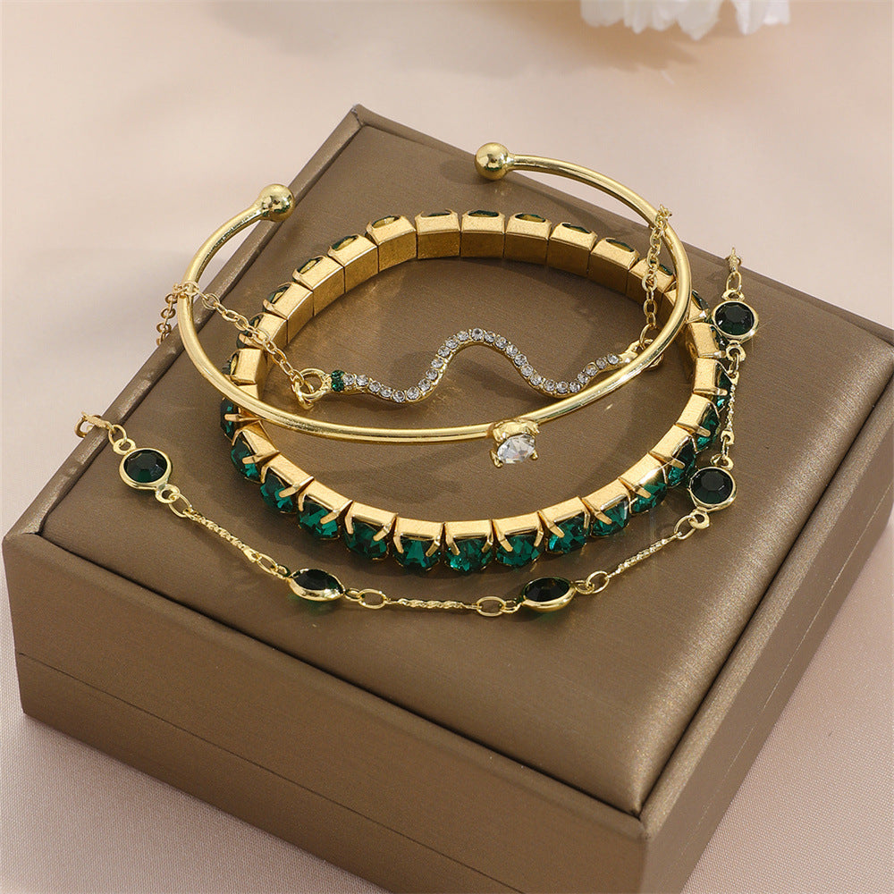 K 4pcs Bracelet Suit Fashion Green