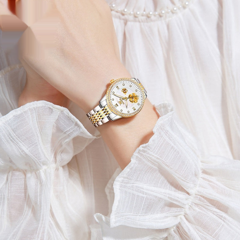 K Hollow Mechanical Watch Women's Steel Belt Waterproof