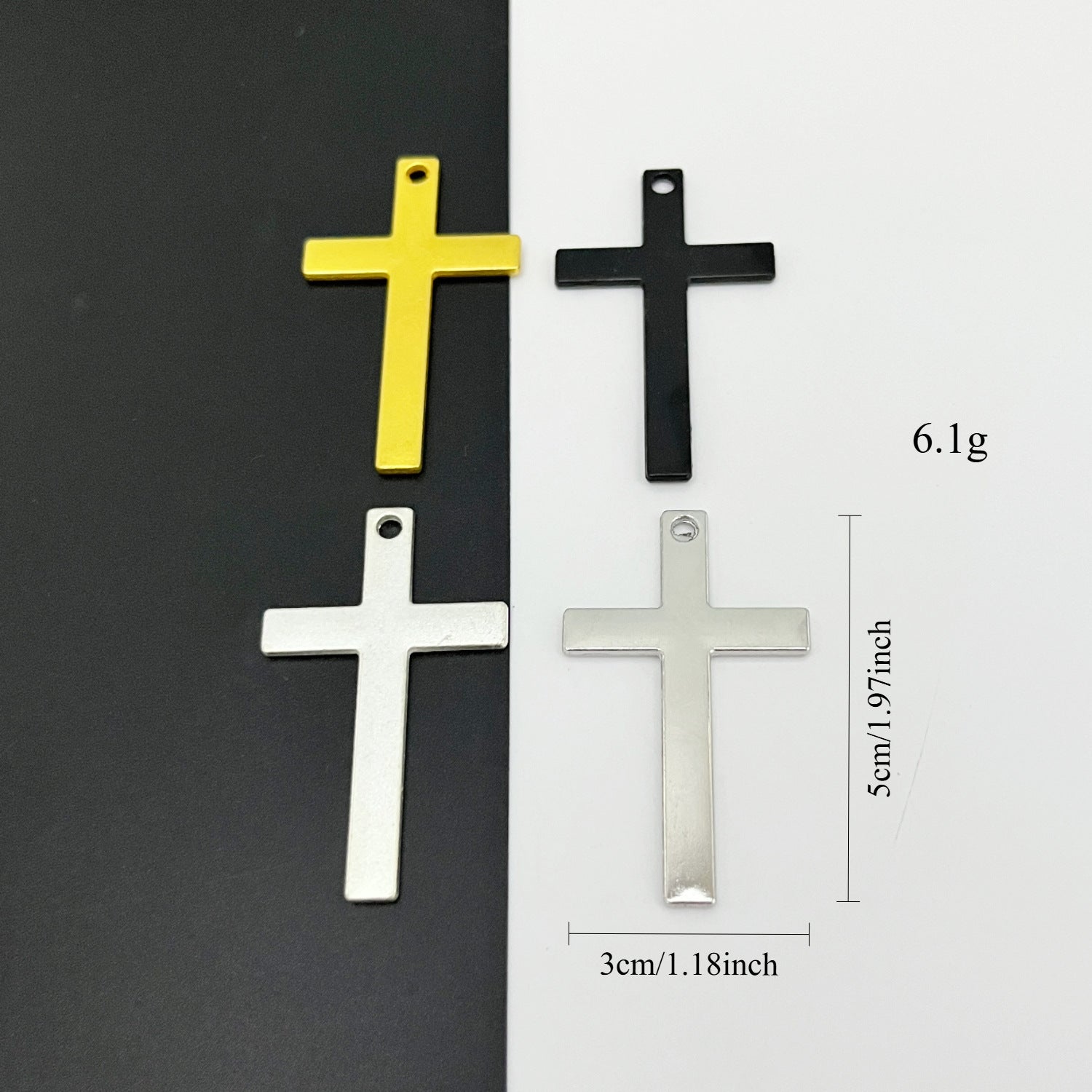 K Alloy Single-hole Cross Pendant Accessory