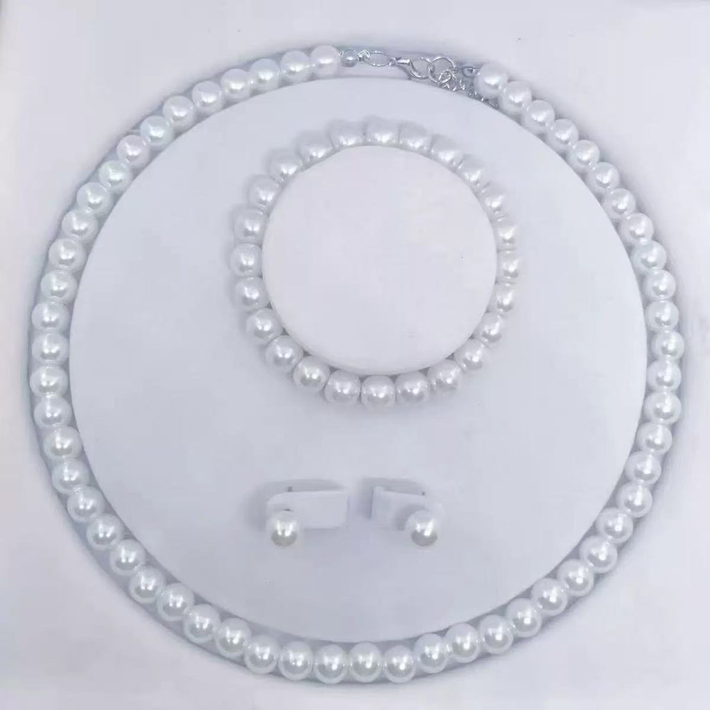 K Light-luxury Fashionable Three-piece Set Necklace Bracelet And Earrings
