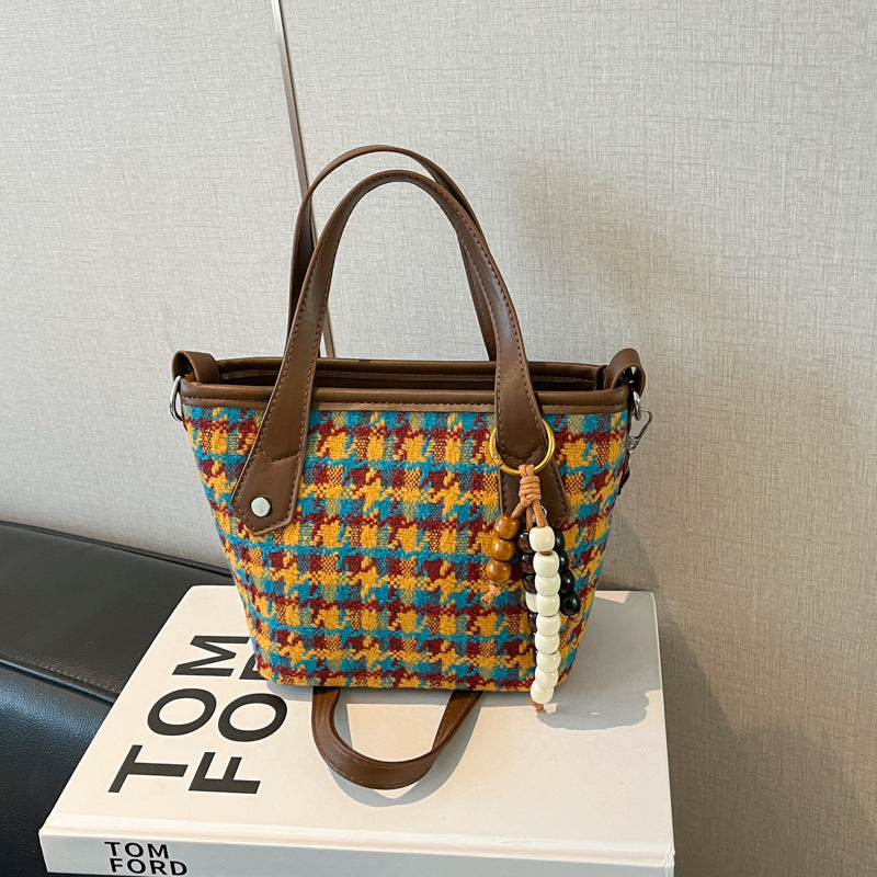 K Large-capacity Fashionable Plaid Tote Bag
