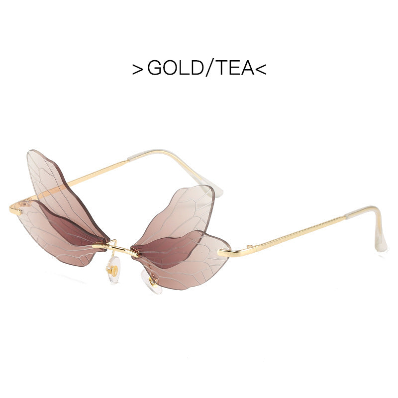 K Trend Wings Sunglasses Exaggerated Gradient Color Internet-famous Colorful Beach Glasses