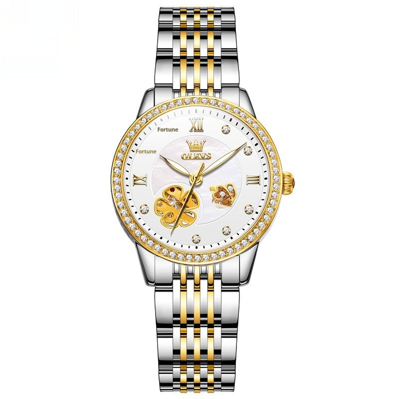 K Hollow Mechanical Watch Women's Steel Belt Waterproof