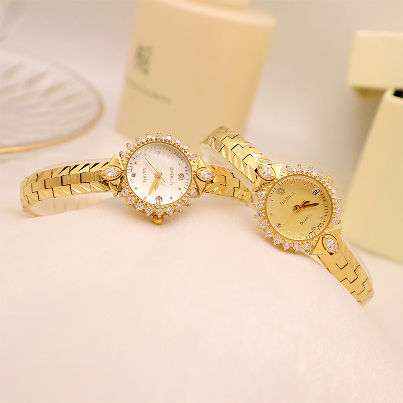 K Vintage Jewelry High Diamond Quartz Small Golden Watch Wholesale
