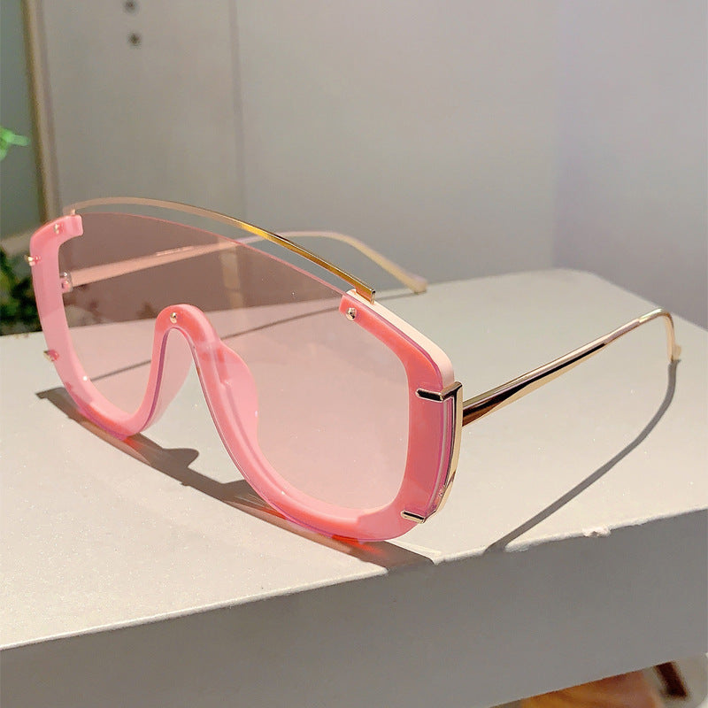 K Colorful Personality One-piece Large Frame Fashionable Sunglasses