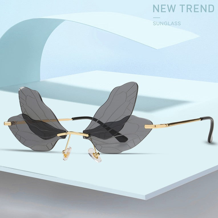 K Trend Wings Sunglasses Exaggerated Gradient Color Internet-famous Colorful Beach Glasses