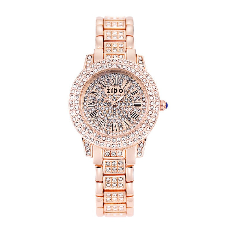 K Fashionable Diamond-Encrusted Sports Watch For Women