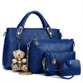 K Women 4Pcs Top Handle Satchel Hobo PU Leather Handbag Set Large Tote   Purse   Shoulder Bag   Card Holder