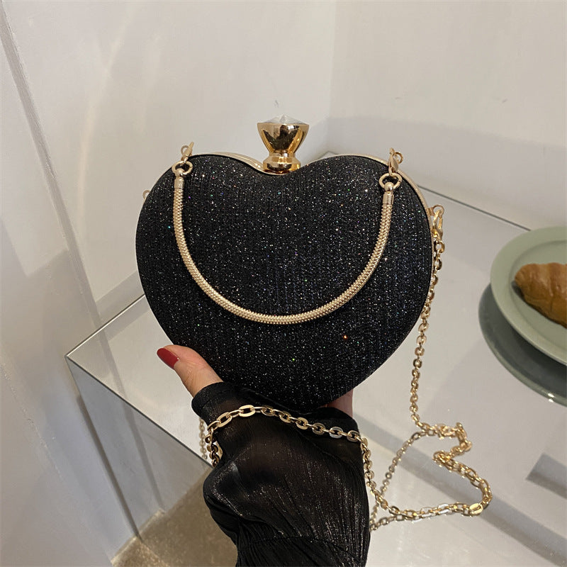 K Shiny Handbag Heart Shape