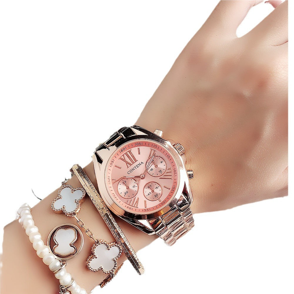 K Women's Fashion Diamond Quartz Mesh Strap Watch