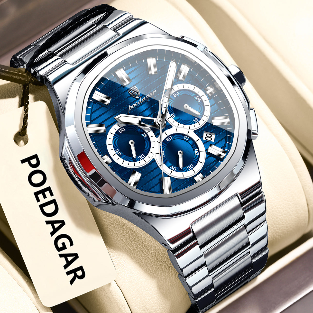 K Mens Waterproof Multifunctional Luminous Watch