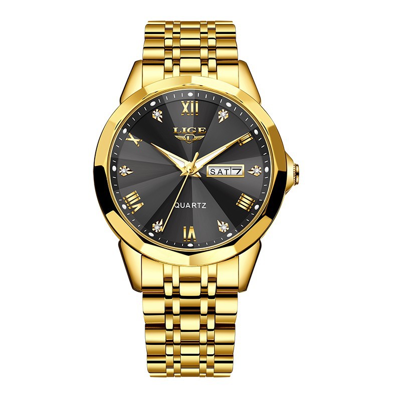 K Mens Dual-calendar Waterproof Luminous Quartz Watch