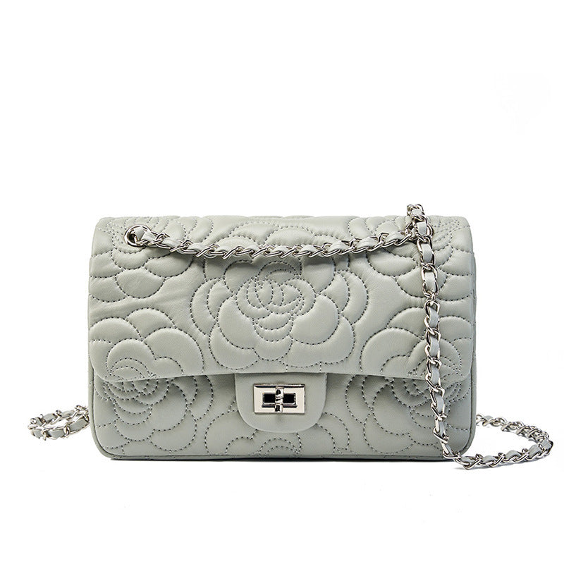 K Chanel-style Camellia Top-Grain Goat Skin Bag