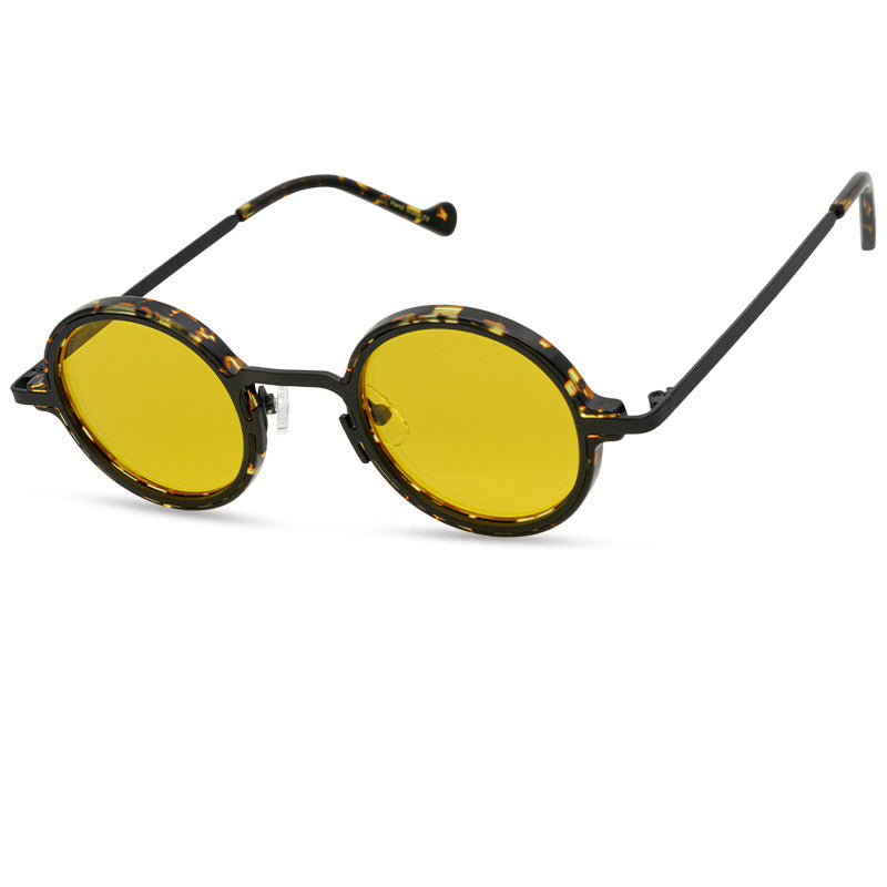 K Retro Special Multicolor Niche Round Frame Sunglasses Neutral