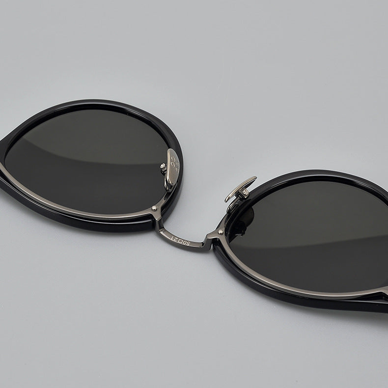 K Transparent Japanese Handmade Medium Gold Pure Titanium Polarized Sunglasses