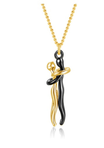 K Love Hug Necklace Unisex Men Women Couple