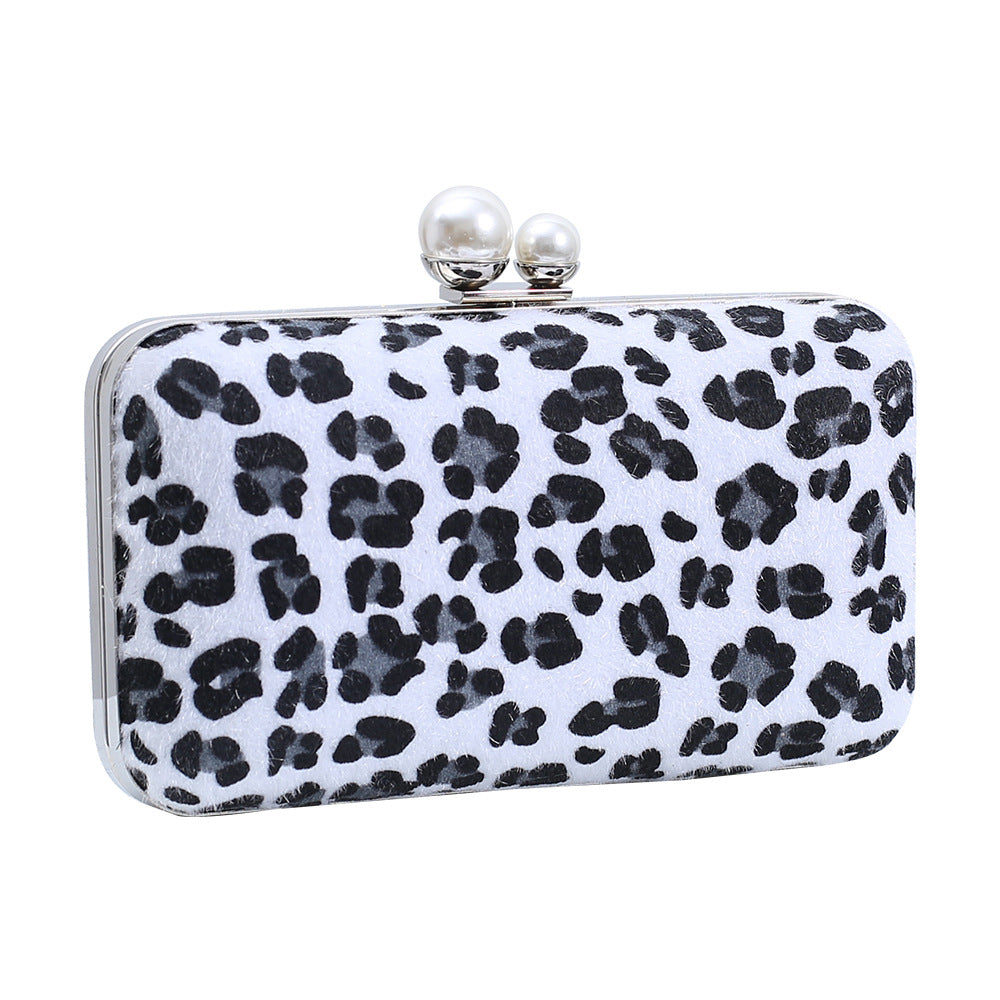 K Classic Cross-Border EuropeanAmerican Leopard-Print Fashionable Shoulder Clutch Bag