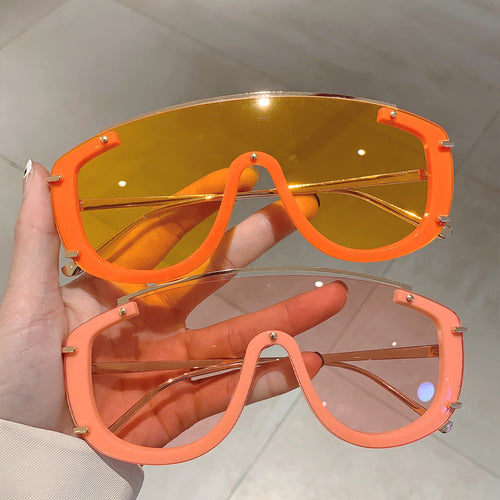 K Colorful Personality One-piece Large Frame Fashionable Sunglasses