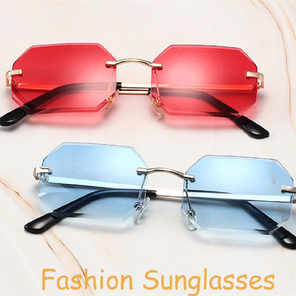 K Frameless Small Square Sunglasses Street Photo Trend