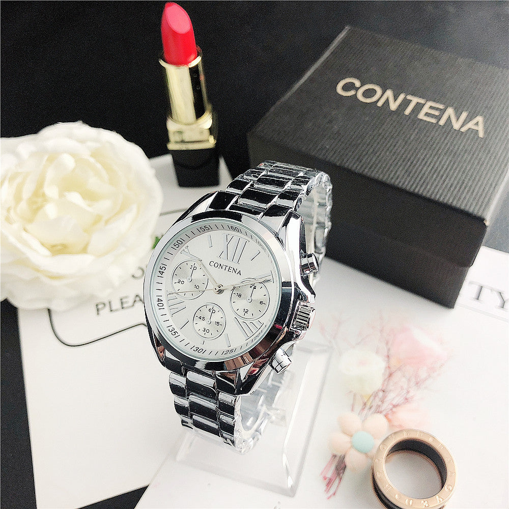 K Women's Fashion Diamond Quartz Mesh Strap Watch