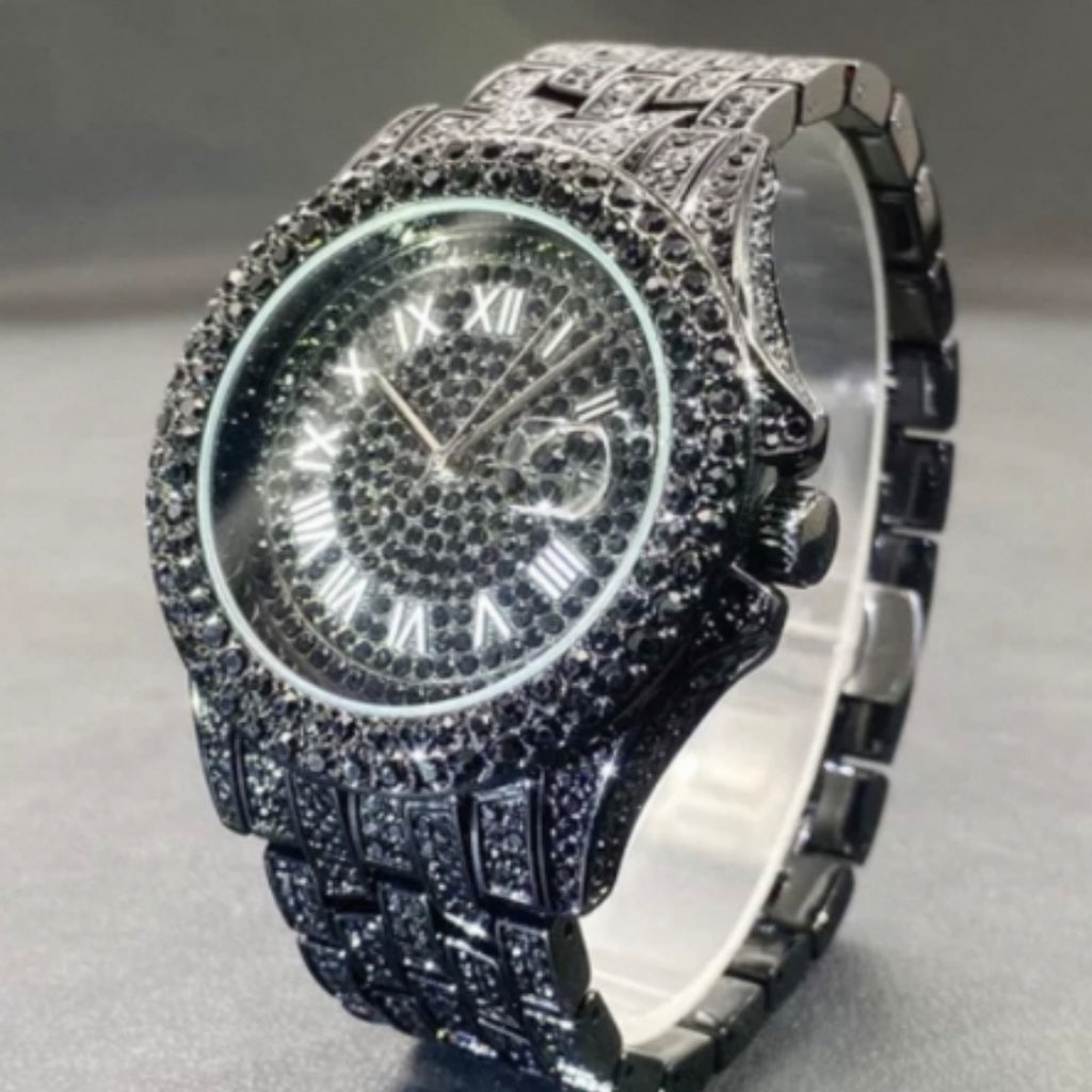 K Full Diamond High End Calendar Men's Quartz Watch Gentlemen's Watch