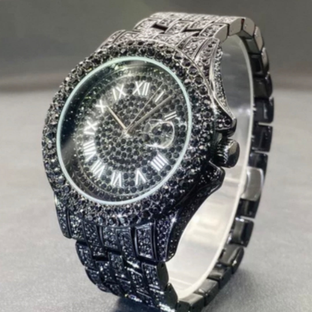 K Full Diamond High End Calendar Men's Quartz Watch Gentlemen's Watch