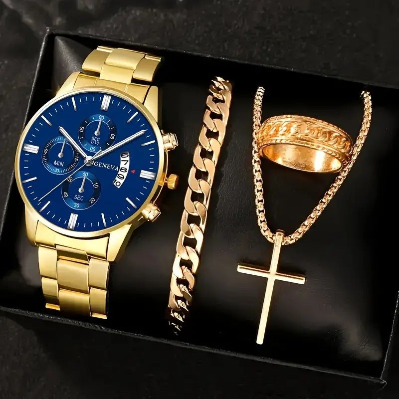 K Business-Style Sophisticated Watch Set For Men