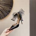K Rhinestone Bow High Heel Sandals