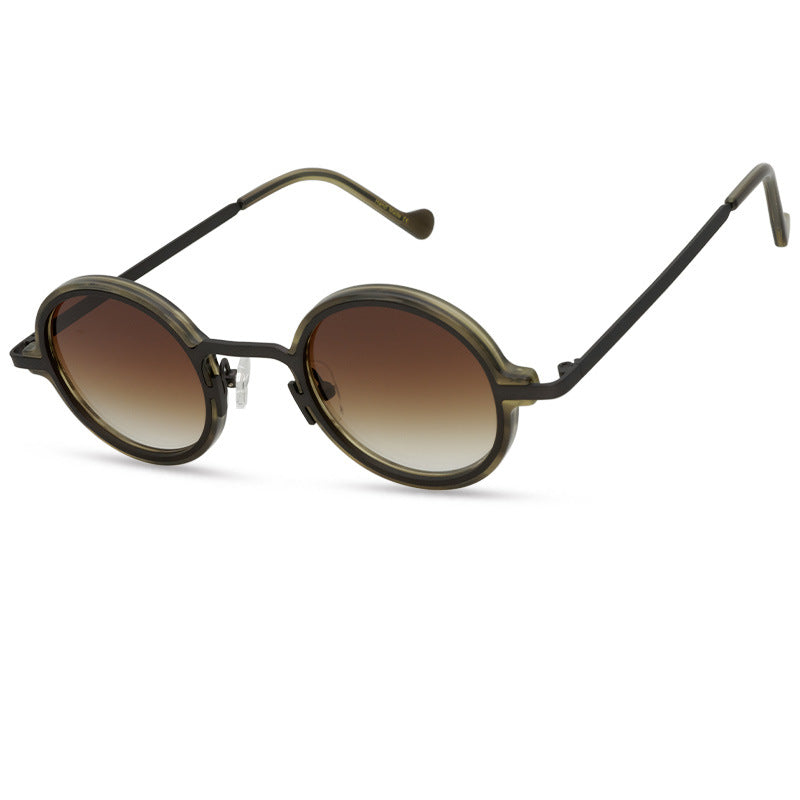 K Retro Special Multicolor Niche Round Frame Sunglasses Neutral