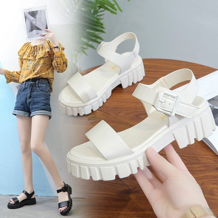 K Peep Toe Ankle-strap Buckle Sandals