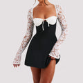 K Y2K Lace Long Sleeve Dress Fashion Sexy Corset