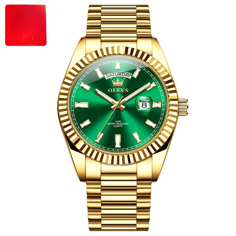 K Luminous Waterproof Business Steel Belt Wrist Watch